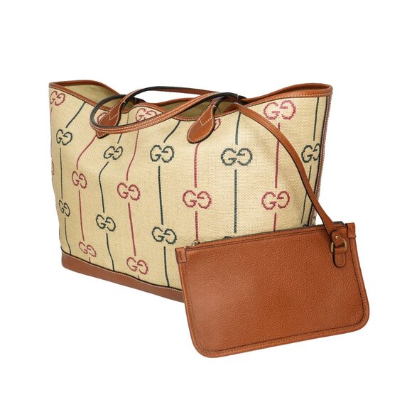 Gucci Raffia GG Large Tote with Pouch - Picture 2 of 10